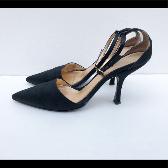 Giorgio Armani Black Satin heels with ankle strap - Picture 5 of 7